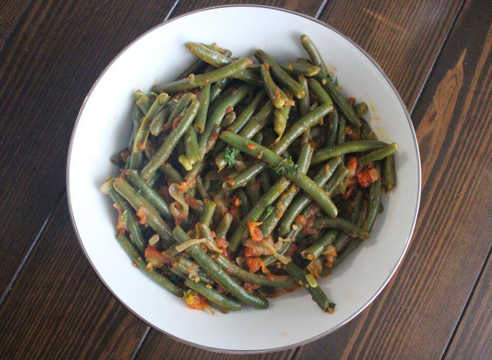 Julia Child Green Beans with Tomatoes, Garlic, and Herbs Mastering the Art of French Cooking