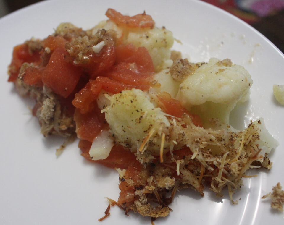 Julia Child's Cauliflower Gratineed with Cheese and Tomatoes