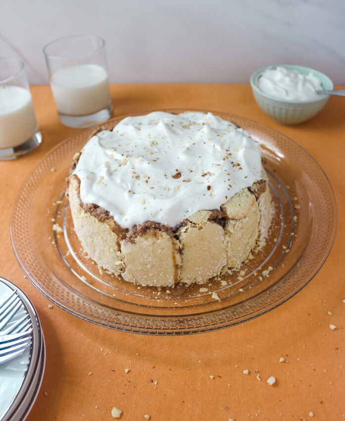 Apple Charlotte Cake Decorated with Flowers Stock Photo - Image of apple,  depth: 58783348