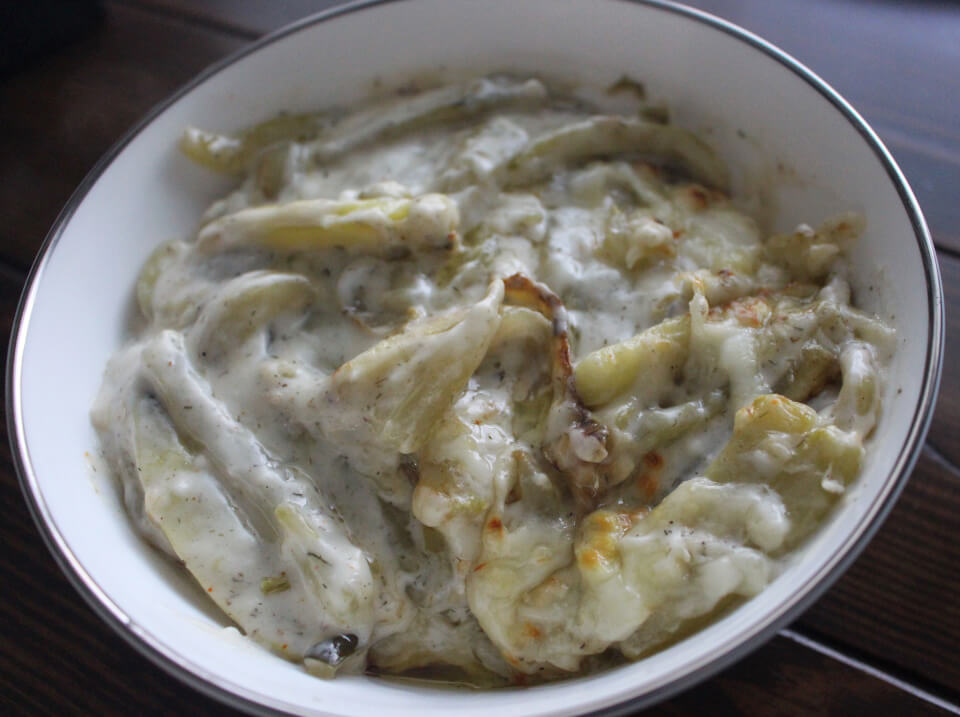 Julia Child Cucumbers with Cheese Sauce
