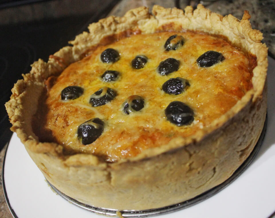 Julia Child's Fresh Tomato Quiche with Anchovies and Olives