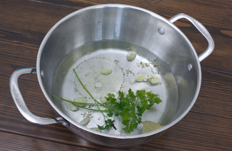 Julia Child Garlic Soup with Poached Eggs