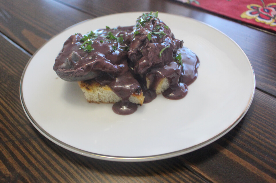 Julia Child Eggs Poached in Red Wine