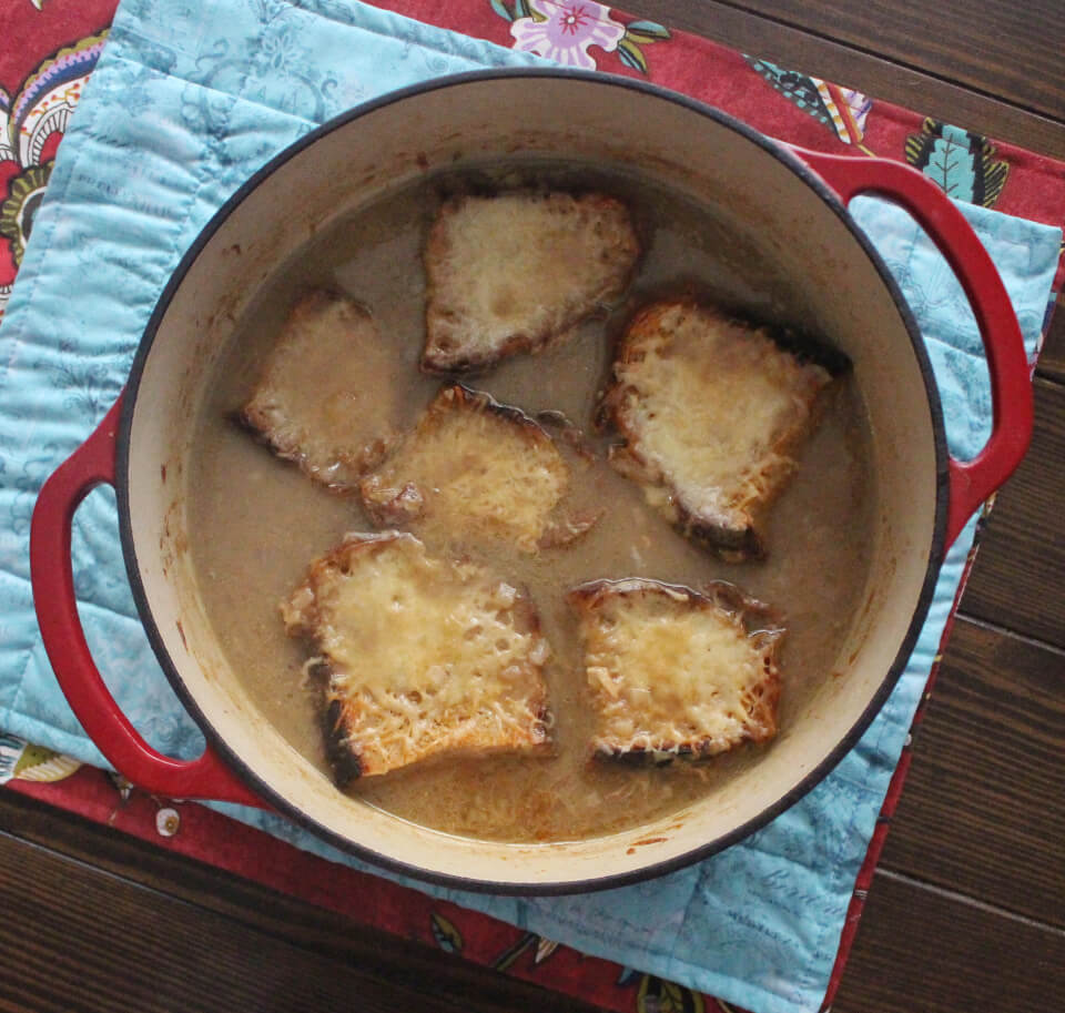 Julia Child Onion Soup Gratineed de Luxe