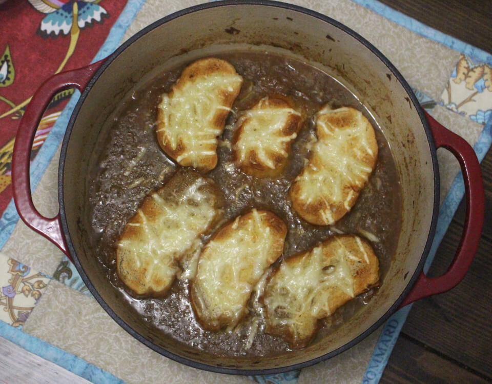 Julia Child's Onion Soup Gratineed with Cheese