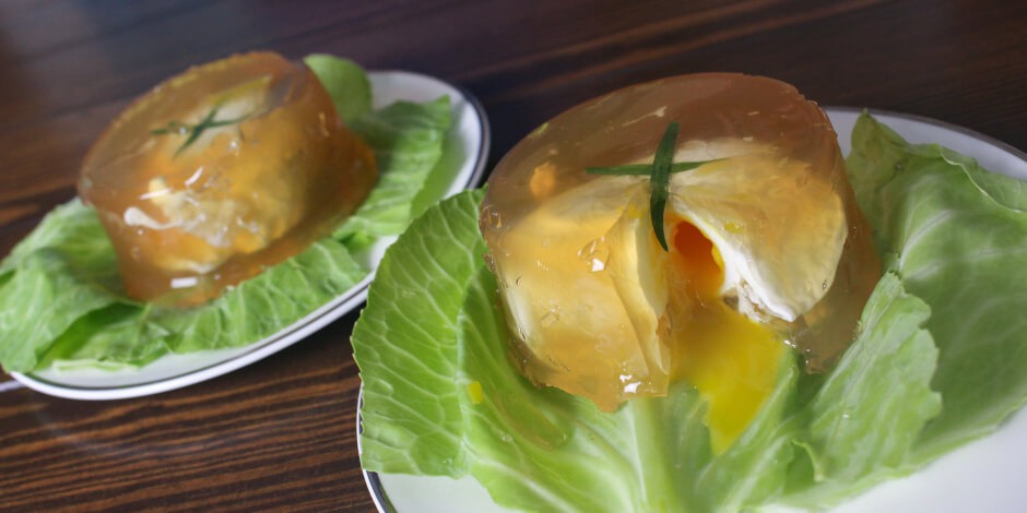 Julia Child's Poached Eggs in Aspic