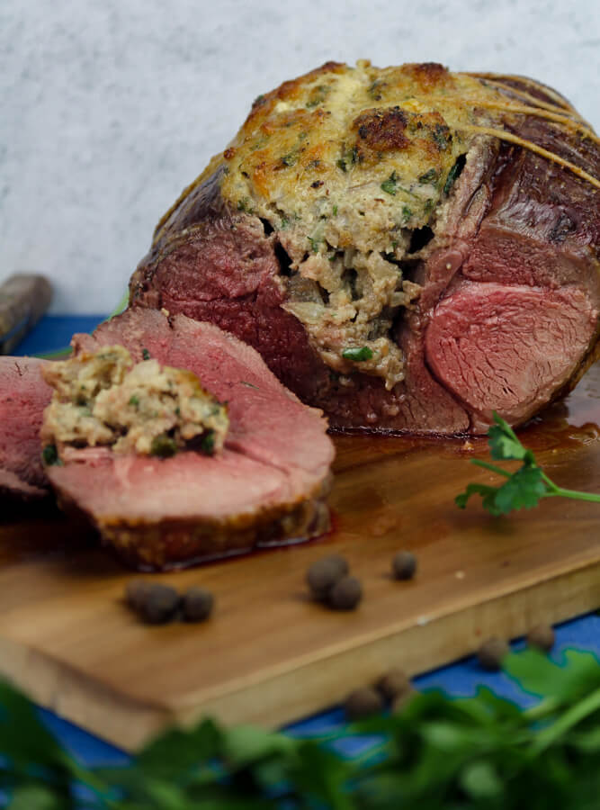 Julia Child's Leg of Lamb with Pork and Herb Stuffing