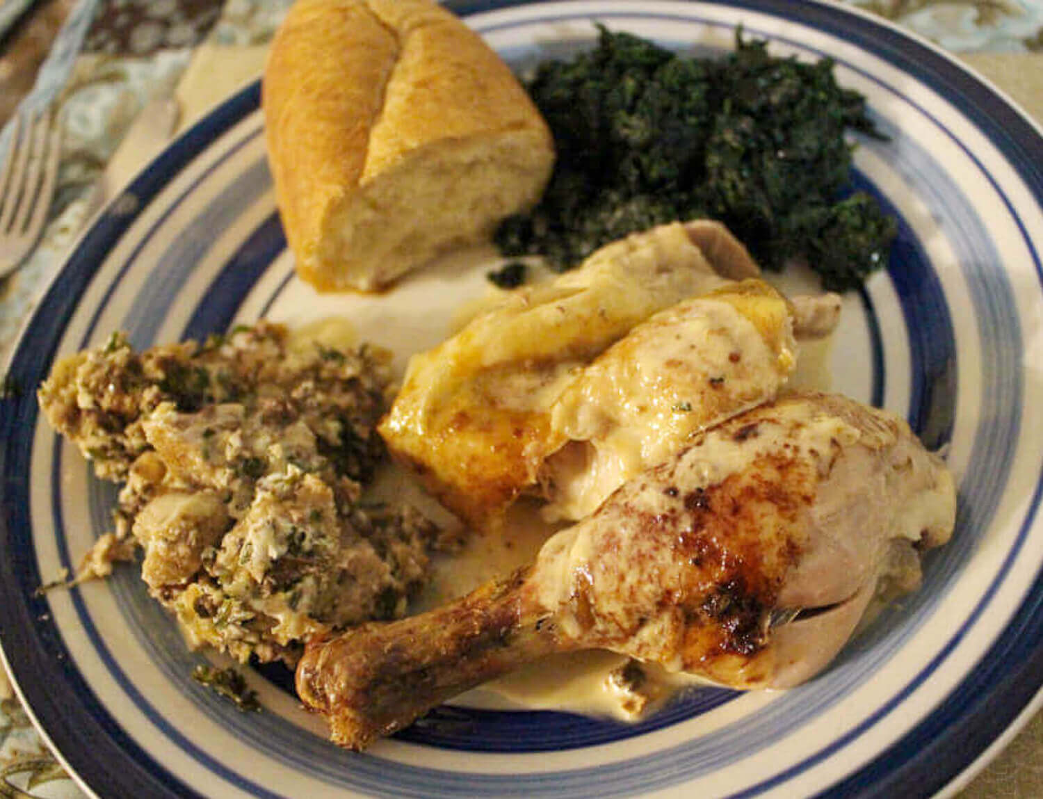 Julia Child Roast Chicken Basted with Cream, Herb, and Giblet Stuffing Mastering the Art of French Cooking