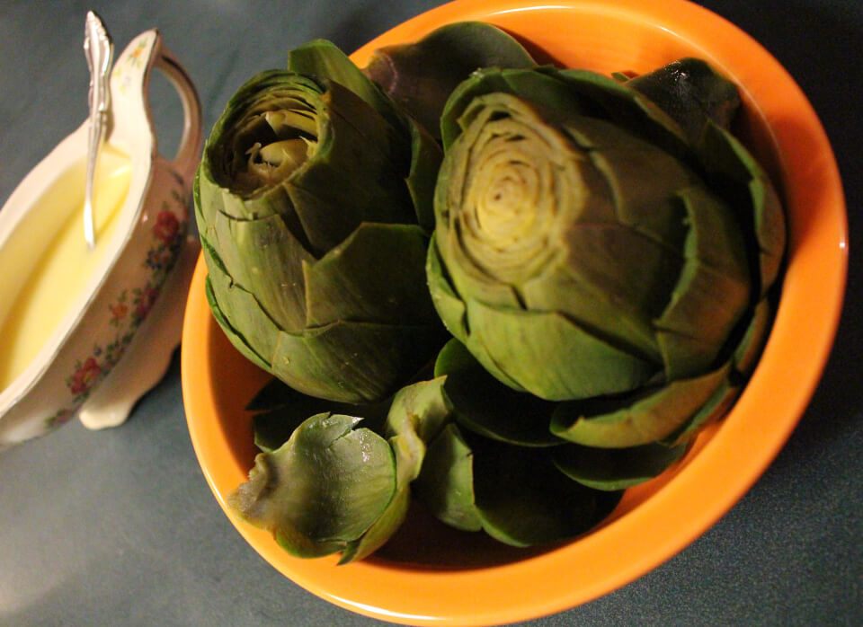 Whole Boiled Artichokes Julia Child