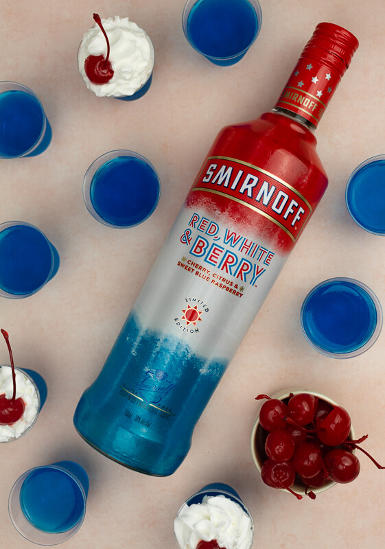 Red White and Blue Jello Shots with Vodka