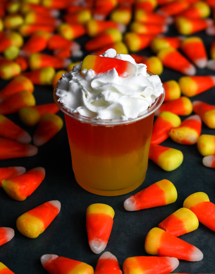 Candy Corn Halloween Jello Shots Recipe