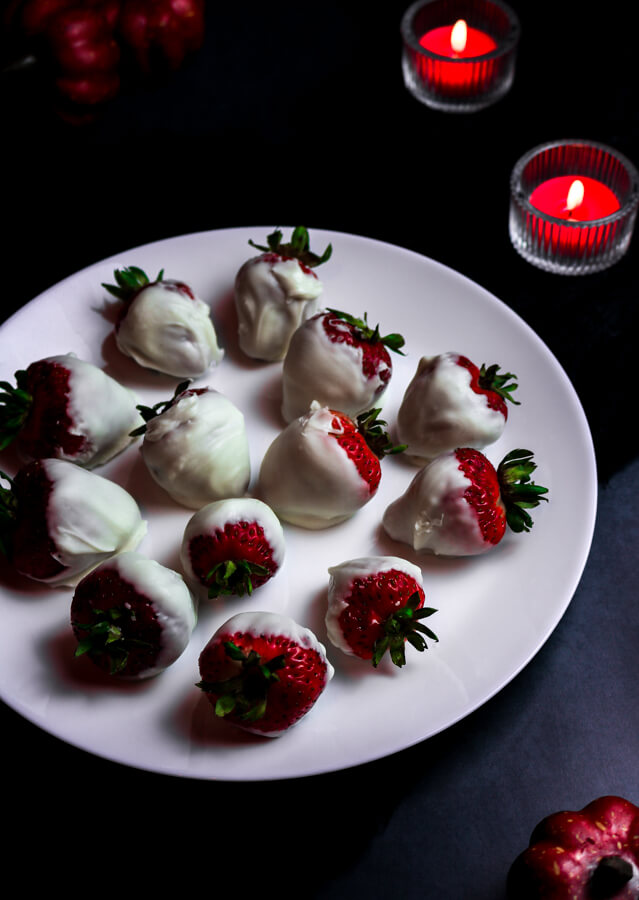 Vanilla-dipped white strawberries