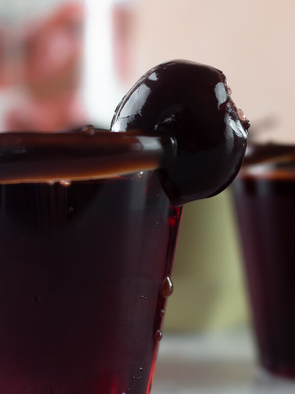 Chocolate Covered Cherry Jello Shots Recipe Laura The Gastronaut