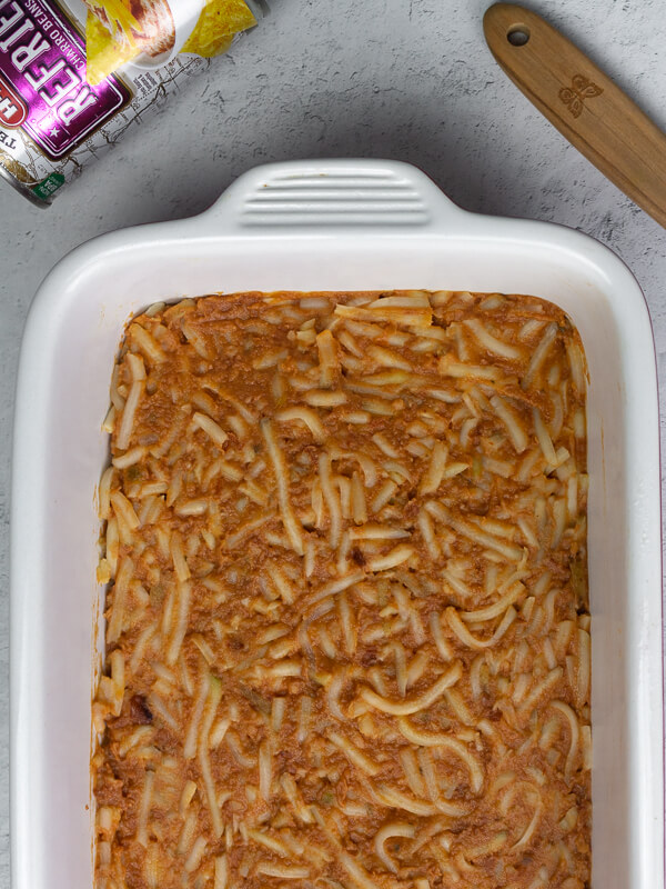 Hash Browns and Beans in Breakfast Casserole