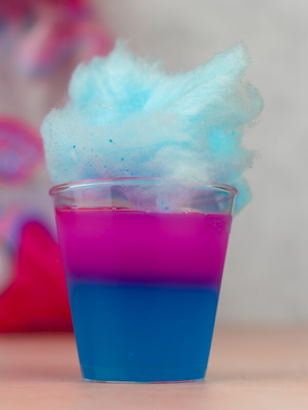blue and pink jello shots