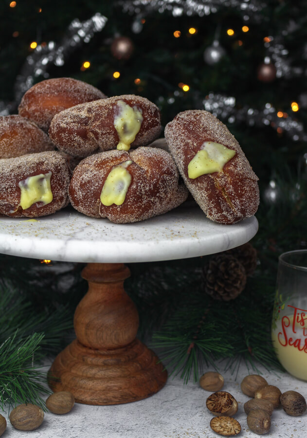 Eggnog Custard filled Donuts Christmas