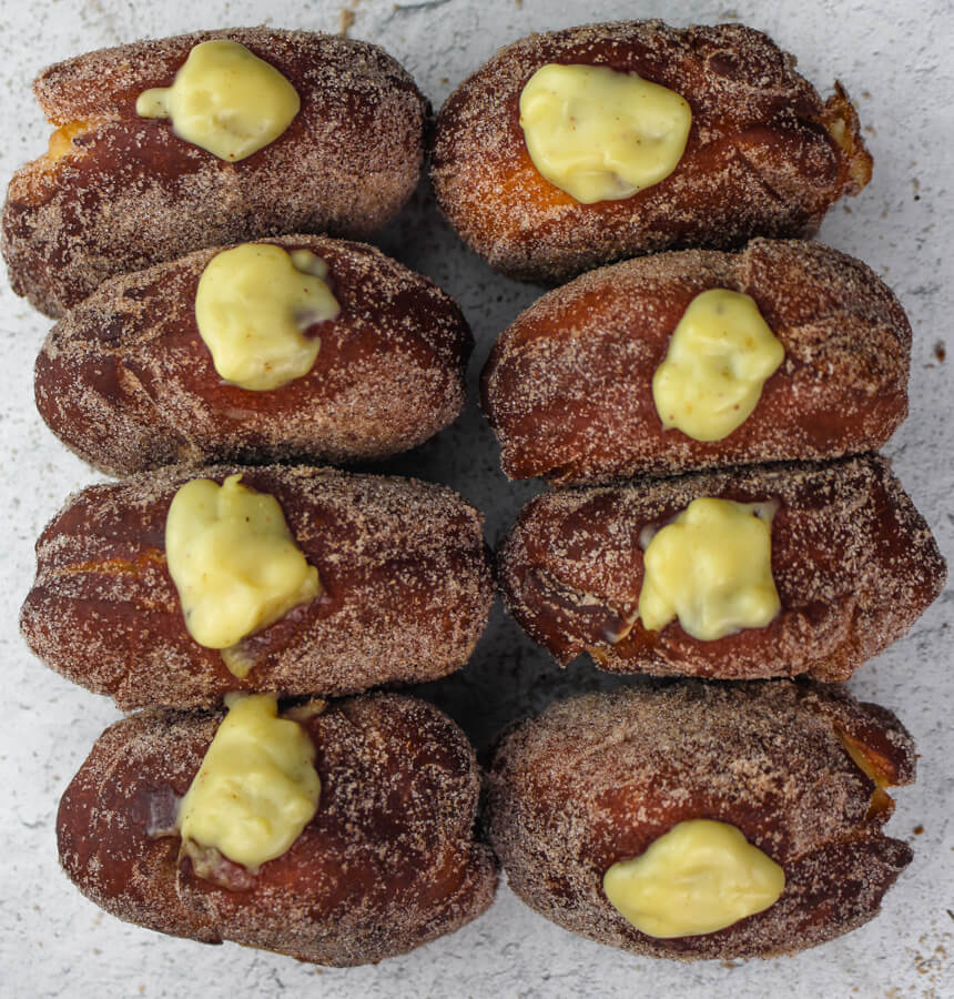 Eggnog Custard Filled Donuts Recipe