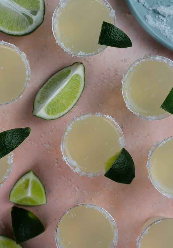 Margarita Jello Shots with Tequila and Lime Juice