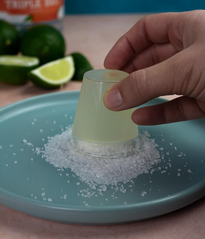 Margarita Shots with Salt Rim