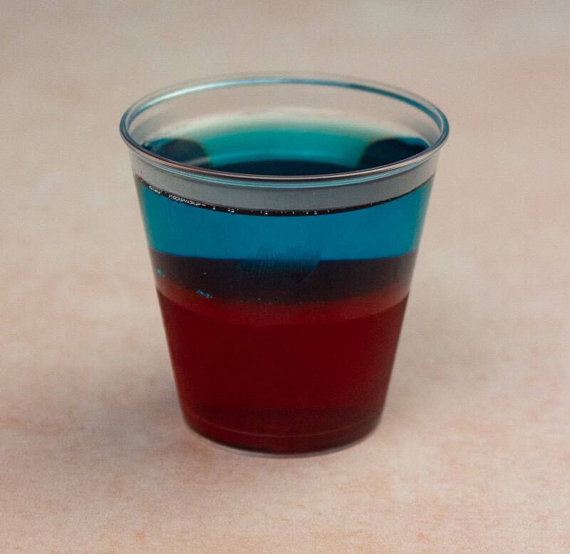 Red and Blue Jello Shots