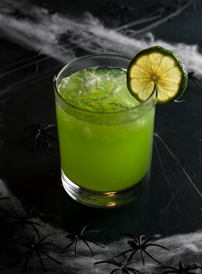 Sour Apple Mountain Dew Cocktail Halloween Cocktail