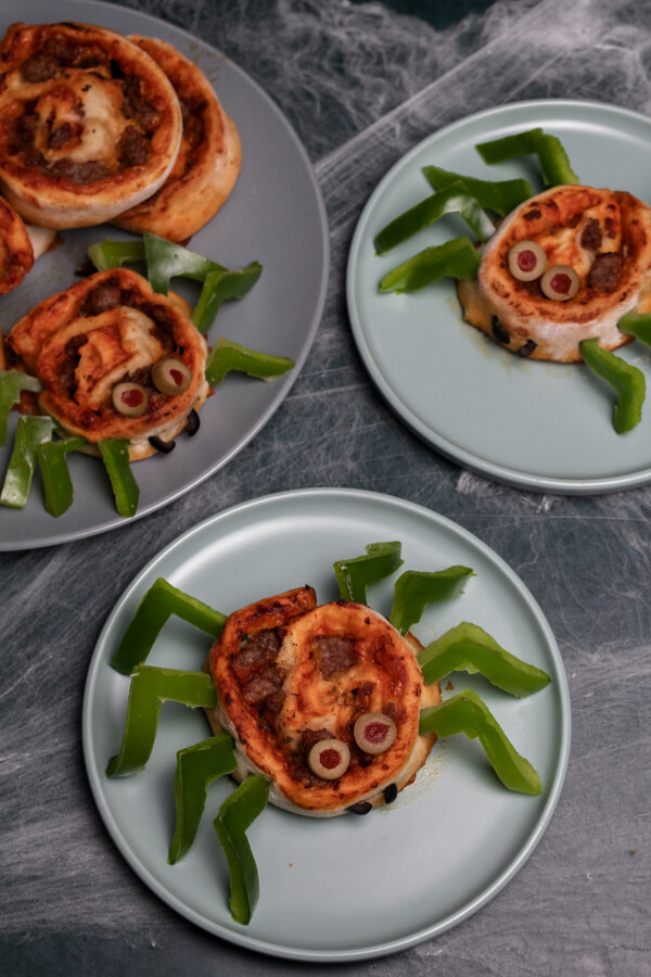 Spooky Spider Pizza Rolls