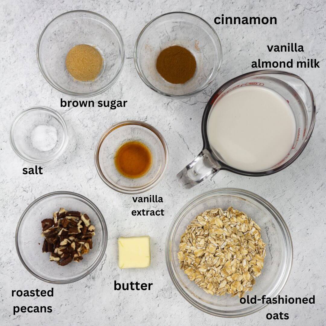 Vanilla Oatmeal Ingredients