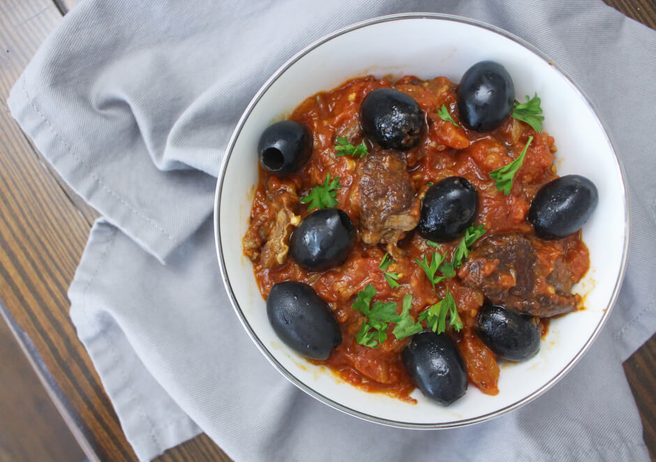 Julia Child Beef Saute with Fresh Tomato Sauce, Olives, and Herbs Mastering the Art of French Cooking